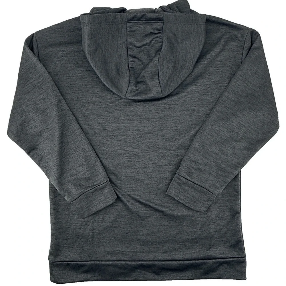 Adidas Youth Unisex Hoodie Size Large Gray Pink‎ Blue Logo Pullover Pockets